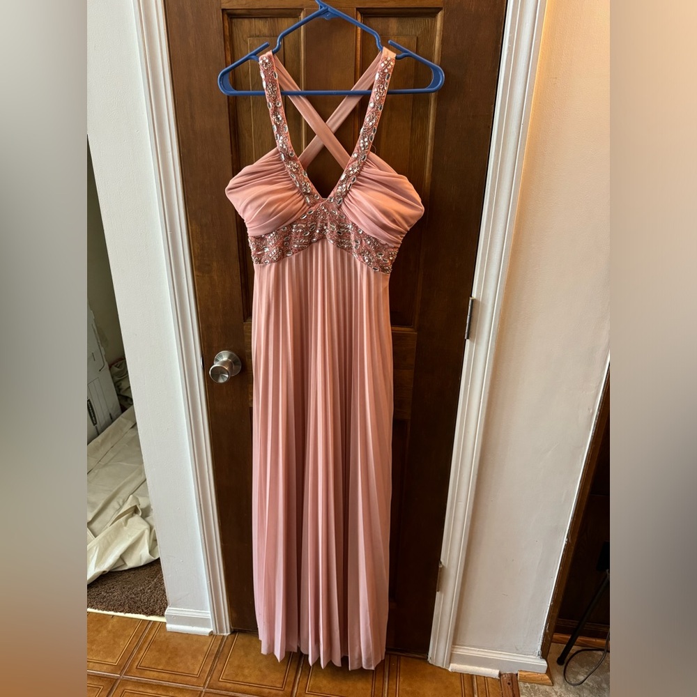 Light pink formal dress.